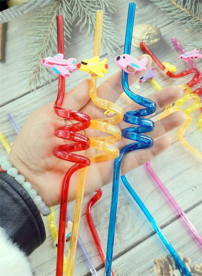 PSDFH 24 Pcs Bulk Drinking Straws Birthday Party Favors, Summer Beach Pool Beach Classroom Goodie Bag Filler Stuffers Party Supplies (Airplane) - Image 3